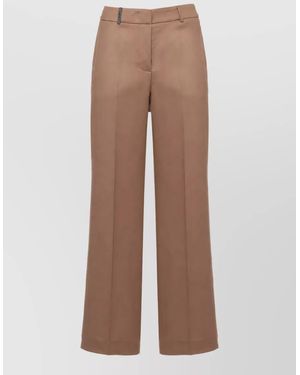 Peserico Virgin Wool Straight-Leg Pants - Brown