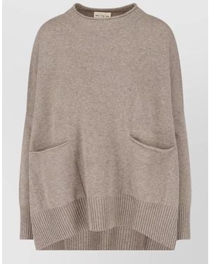 Ma'ry'ya Cashmere Virgin Wool Crewneck Jumper - Brown