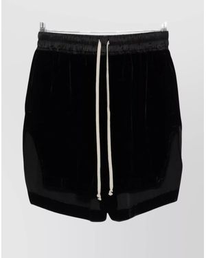 Rick Owens Washed Velvet Boxers Elasticated Waist - Black