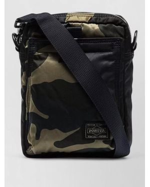 Porter-Yoshida and Co Camouflage Shoulder Bag Detachable Strap Pocket - Black