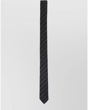 Thom Browne Striped Wool Tie - White