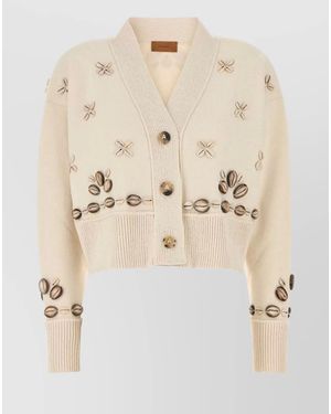Alanui Silk Oversized Cardigan - Natural