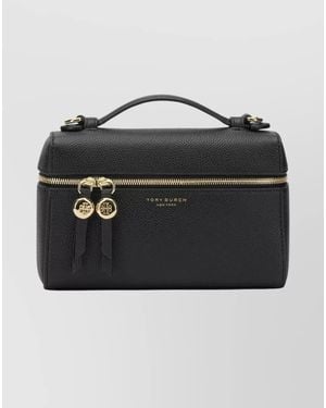 Tory Burch Romy Mini Leather Top Handle Bag - Black