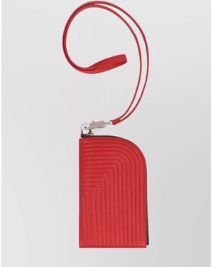 Rick Owens Quilted Calf Leather Wallet With Removable Strap - Red