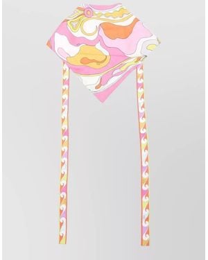 PUCCI Orchidee Silk Bandana Print - White
