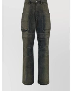 Rick Owens Cargo Pockets Pants With Belt Loops - Gray