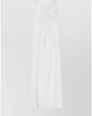 Aspesi Vissuto Linen Dress Cutout Back Tie - White
