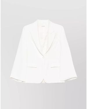 P.A.R.O.S.H. Single-Breasted Blazer - White