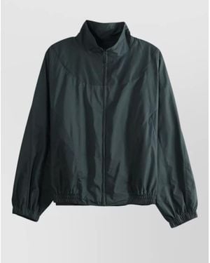 Givenchy Lightweight High Collar Coat Elasticated Cuffs Hem - Black