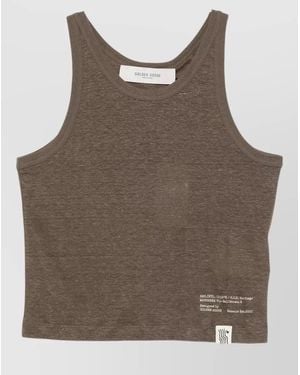 Golden Goose Linen Round Neck Tank Top - Brown