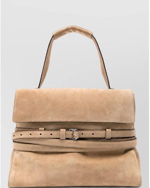 Moschino Leather Shoulder Bag - Natural