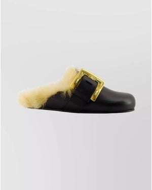 Balmain Leather Mules - Black