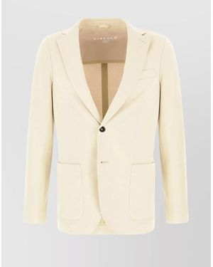 Circolo 1901 Stretch Cotton Blazer With Front Pockets - Natural