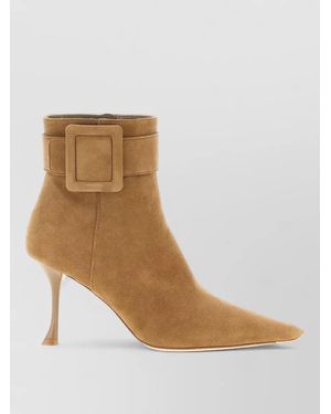 Roger Vivier Viv City Ankle Boots Buckle Strap - Brown