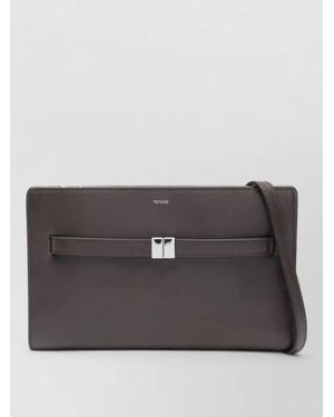 TOTEME Leather Mini Crossbody Bag - Grey