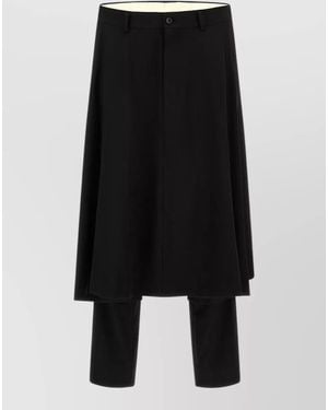 Comme des Garçons Wool Straight-Leg Hybrid Trousers - Black