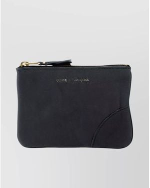 Comme des Garçons Leather Crinkled Wallet - Blue