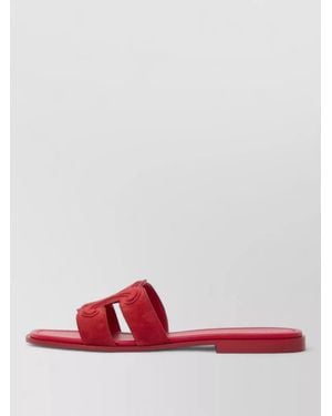 Celine Suede Leather Mule Sandals - White