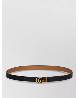 Gucci Leather Reversible Thin Belt - Gray