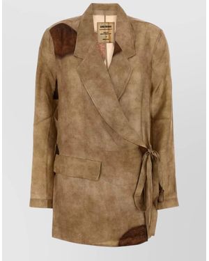 Uma Wang Twill Khloe Blazer Wrap Design - Natural