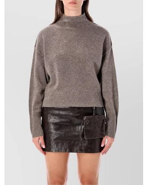 THE GARMENT Cashmere Wool Knit Sweatshirt - Gray