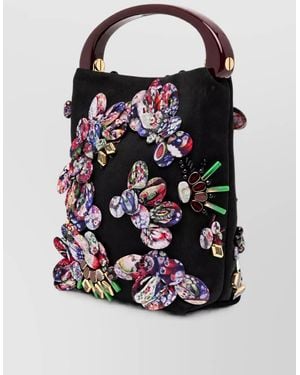 Dries Van Noten Embellished Shoulder Bag - Black