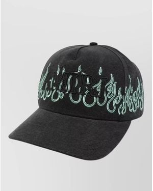 Amiri Flame Embroidered Baseball Cap - Black