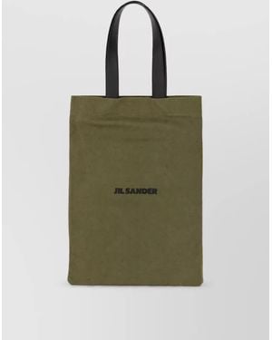 Jil Sander Canvas Shoulder Bag - Green