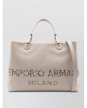 Emporio Armani Myea Medium Tote Bag Shoulder Strap - Natural