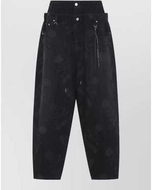 MASTERMIND WORLD Aloha Wide Leg Denim Pants - Blue