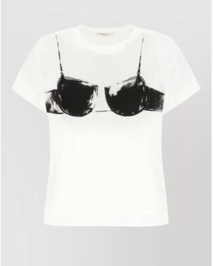 Givenchy Crew Neck Graphic Print Short Sleeve Top - White