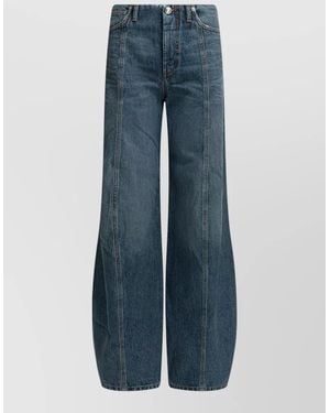 Sportmax Dora Wide Leg Jeans Contrast Stitching - Blue