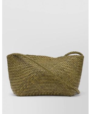 Dragon Diffusion Bamboo Triple Jump Small Leather Shoulder Bag - Green