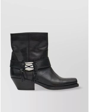 Isabel Marant Leather Ankle Boots - Black