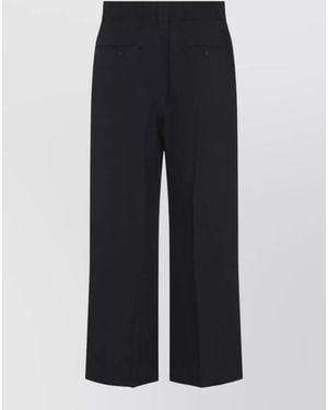Jacquemus Linen High-Rise Wide-Leg Pleated Shorts - Blue