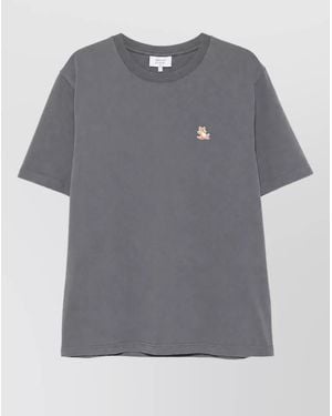Maison Kitsuné Cotton Crew Neck Short-Sleeve T-Shirt - Grey