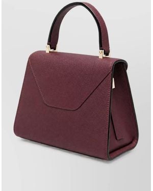 Valextra Iside Mini Leather Clutch Bag - Purple