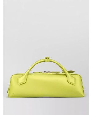 Alaïa Teckel Satin Clutch Bag Handheld - Yellow
