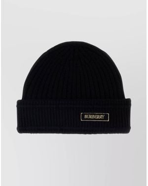 ニットキャップ・ビーニー Burberry Electric blue cashmere beanie hat (8078810 B7324) Electric blue cashmere beanie hat – G&B