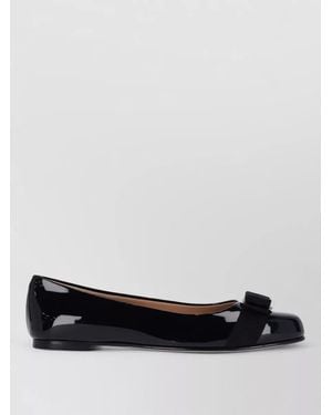 Ferragamo Patent Leather Ballerina Flats - Black