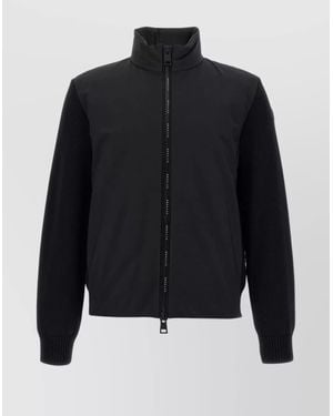 Moncler Textured Cardigan High Collar - Blue