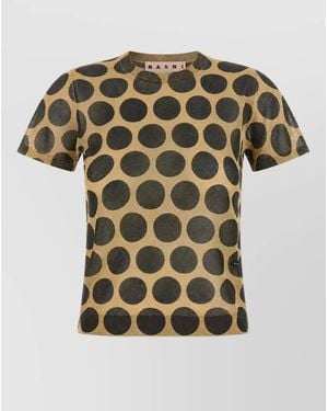 Marni Metallic Polka Dot Short-Sleeve Jumper - Green
