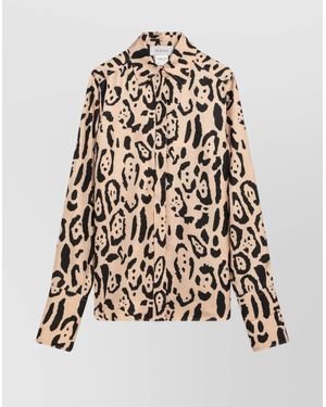 Sportmax Animal Print Silk Shirt - White