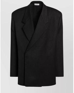 Fear Of God Double Breasted Virgin Wool Long Sleeve Jacket - Black