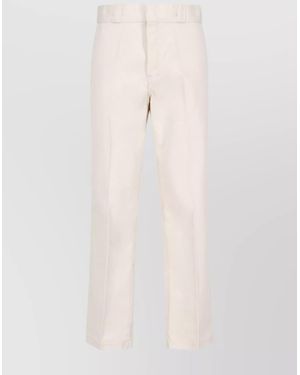 Dickies Straight Pants With Belt Loops And Back Pockets - Natural