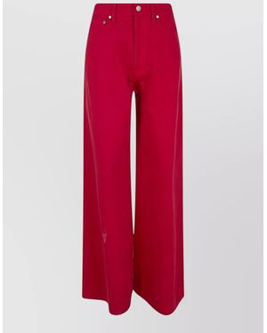 Ralph Lauren Collen Wide Leg Full Length Trousers - Red
