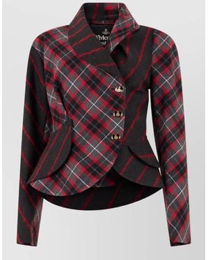 Vivienne Westwood Wool Tartan Single Breasted Coat - Multicolour