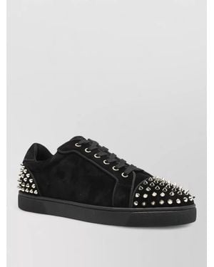 Christian Louboutin Seavaste 2 Leather Sneakers Eyelet Studs - Black