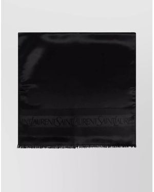 Saint Laurent Silk Jacquard Scarf - Black