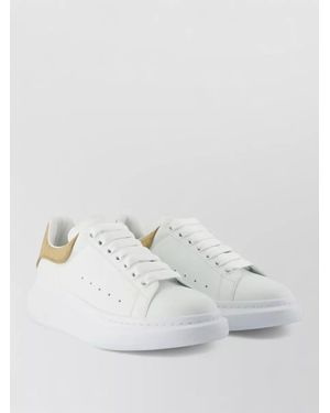 McQueen Oversized Leather Trainers Smooth Calfskin - White